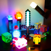 [COD] Led Lights That Change Color Ready to Send Minecraft Lamps Minecraft Toys Table Night Light
