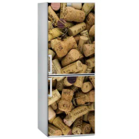 DIY Wine corks Waterproof SelfAdhesive Refrigerator Sticker Door Cover Wallpaper kitchen wall sticker