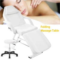 Folding beauty bed massage bed Beauty chair Hairdressing chair Massage chair Electroplated beauty chair load-bearing reinforceme