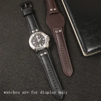 22mm Genuine Leather Watchstrap For Citizen CK Men's Watch Accessories Black Brown Tray Bracelet With Nail Style