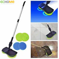 ECHOME Wireless Electric Mop Rechargeable 360°Rotary Mop Handheld Push Household Floor Cleaning Accessories Cordless Cleaner