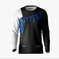 Jersey sepeda Gowes / Motocross MTB hitam biru tangan panjang long Sleeve