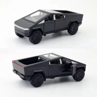 Tesla, Mainan Logam Diecast, Mainan Trak Tarik Belakang, Koleksi, Hadiah Kanak-kanak, Skala 1: 36 y