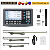 SINO 3 Axis Digital Readout Display Sets DRO with 3pcs Greating Glass Linear Scale Ruler Encoder Sensor for Milling Lathe
