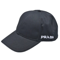 【PRADA 普拉達】經典側邊品牌LOGO刺繡純棉棒球帽(黑2HC274-380-NERO)