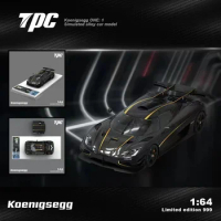 (Pre-order) TPC 1:64 Koenigsegg one1 black with pink / gold line limited999 Diecast Model Car
