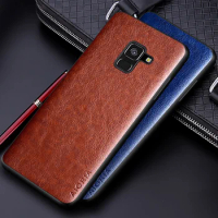 Luxury PU leather Case for Samsung galaxy A8 Plus 2018 A530 A730 case Business solid color design cover for samsung a8 plus case
