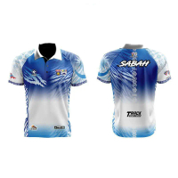 T-shirt MSSS MSSM blue white brand Stripes Microfiber Sport Kain diamond sesuai pelbagai acara sukan