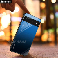 Auroras For Google Pixel 6 Pro Case Tempered Glass Macaron Solid Color Luxury Hard Back Cover For Google Pixel6 Pro Case
