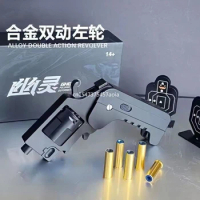 New Revolver Folding Alloy Revolver Metal Model Gun Wheel Simulation Toy Bullet Soft Bullet Gun Gift for Boys Pocket portability