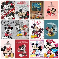 Full Square Round Drill Art Mosaic Diamond Painting Disney Mickey Mouse Minnie Mouse Pasted Puzzle Diamond Embroidery Home Decor