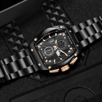 Jam Tangan Pria Evans Jayden EJ 9556 Rantai Solid Steel Kaca Sapphire Chronograph Water Resistant 5A