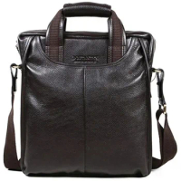 New Fashion Genuine Leather Men's Messenger Bag Tote Shoulder Men Crossbody Sling Briefcase Brown B10022