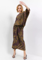 Batik Kedu Setelan Batik Wanita One Set Doby Motif Benji Oyot Ungu / Baju Kondangan / Pesta / Baju Kantor