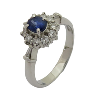 【二手名牌BRAND OFF】JEWELRY 無品牌珠寶 0.51ct 藍寶 0.37ct 鑽石 PT900 鉑金戒指