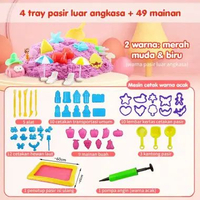 LB - Mainan Anak Pasir Ajaib 2KG DIY Tanah Liat Plastisin Magic Sand Ada Cetakan Kolam Pasir Set Len
