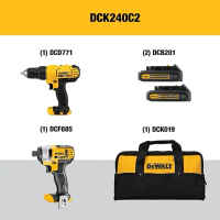 20V MAX Cordless Drill and Impact Driver, Power Tool Combo Kit , Includes 2 Batteries, Charger and B