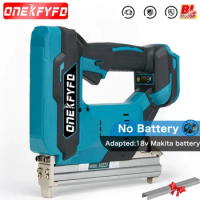 Brushless Rechargeable 1022J Electric concrete Nail Gun Stapler Nailer Woodworking Lithium + 1set Nail For Makita (NO Battery)