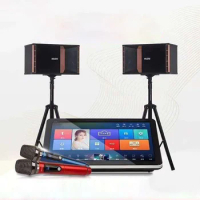 all in one 15.6 inch Touch Screen Built-in Power Amplifier Family Karaoke Machine With microphone