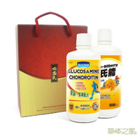 草本之家-送禮精選-真固立葡萄糖胺液1000ml+晶氏能葉黃素液1000ml各1瓶(禮盒組)