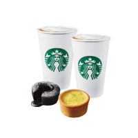 【星巴克】2杯大杯那堤+檸檬塔+岩漿巧克力蛋糕(原價440元)