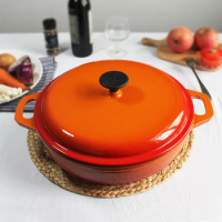 Enameled Cast Iron Cookware Pot Micro-press Quick Cooking Mommy Pots Paella Smouldering Pot Restaurant Hotel Custom Plate