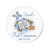 3.8cm Bible Cross First Communion Stickers Envelope Seal
