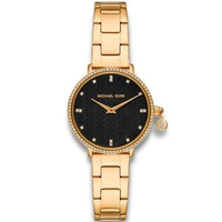 Michael Kors Pyper Gold-Tone Black Jam Tangan Wanita MK7616