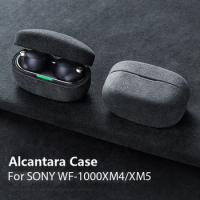 Italian Alcantara Case For SONY WF-1000XM4 Luxury Leather Handmade WF 1000XM5 Case WF 1000XM4 Cover Bluetooth Earphone Case