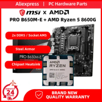 MSI PRO B650M-E With AMD Ryzen 5 8600G CPU Motherboard Kit WIith Steel Armor 8+2 Power Supply 2xDDR5 4x SATA AM5 B650 Mainboard