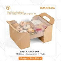 Packaging Hampers Box Piknik Kotak Dus Meja Kemasan Gagang | Easy Carry brown corrugated