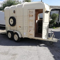 Custom Vintage Horse Trailer Mobile Ice Cream Food Truck with Cooking Equipment Outdoor Street Kitchen Food Trailer