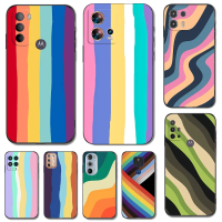 เคสสำหรับ Motorola Moto G13 G23 G53 G73 E13 E22 E22I ฝาครอบโทรศัพท์ ภาพวาดสีรุ้งผิดปกติ