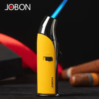 JOBON Metal Vertical Butane Gas Lighter Outdoor Windproof Blue Flame Cigar Gun Barbecue Welding and Baking Practical Tool