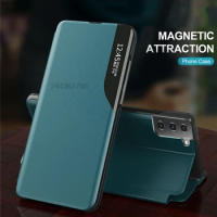 Smart Side View Leather Flip Phone Cover For Samsung Galaxy A14 A34 A54 5G Samung A 54 34 14 2023 Case Magnetic Book Stand Coque