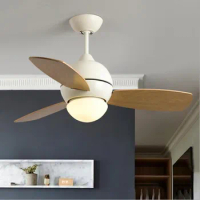 Colorful 36 Inch Led Dining Room Ceiling Fan Lamp Kitchen Concise Foyer Bar Fan Light Art Kid's Room Bar Lighting Fixtures