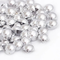 Kancing Baju Jamur SILVER Polos Timbul - Kancing Silver 11mm isi 100pc