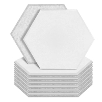 12 Pcs Hexagon Acoustic Panels Beveled Edge Sound Proof Foam Panels,Sound Proofing Padding,Acoustic Treatment for