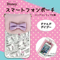 日本正版 Disney 迪士尼 唐老鴨 黛西 可斜背 多功能 小物袋/手機袋/萬用袋/隨身包 《 可直接觸控手機喔 》★ Zakka'fe ★