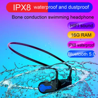 IPX8 Waterproof MP3 Swimming headphone Bluetooth 5.0 Bone Conduction player Sport Music headset diving MP3 For mi/phone 16G RAM