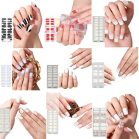 Semi Cured Gel Strips Patches Sliders UV/LED Lamp Cured Adhesive Long Lasting Full Cover Gel Stcikers Manicure