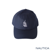 【NAUTICA】男裝 經典帆船LOGO休閒棒球帽(藍)