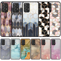 Silicone Custom Case For Samsung Galaxy A52 A72 M23 M22 A6 A7 A9 J8 J6 J4 Plus 2018 Marble Texture Geometric Printing Cover