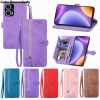 Zipper Wallet Case For OPPO Realme GT Neo5 Neo3 Neo2T Leather Cover Wrist Strap Cover For Realme GT5