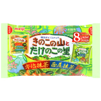 【Meiji 明治】即期出清-香菇竹筍造型餅乾-抹茶風味11.5gx8入/袋