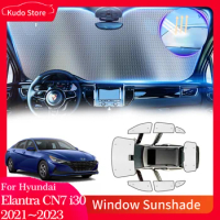 Full Car Sun Shade Parasol for Hyundai Elantra CN7 Avante i30 N Line 2021~2023 Visor Side Window Sunshade Cover Pad Accessories