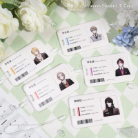 Anime VTuber Luxiem Vox Shu Mysta luca ike Cosplay ID Bus Bank Card Case Holder Keychain Pendant Toys Student Keyrings Gift