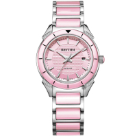 RHYTHM日本麗聲 都會陶瓷手錶-粉色/37mm F1207T03