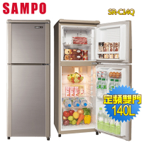 SAMPO聲寶 140公升一級能效定頻雙門冰箱SR-C14Q(Y9)-晶鑽金 含拆箱定位+舊機回收