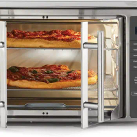 Air Fryer Oven, 10-in-1 Countertop Toaster Oven, XL Fits 2 16" Pizzas, Stainless Steel French Doors